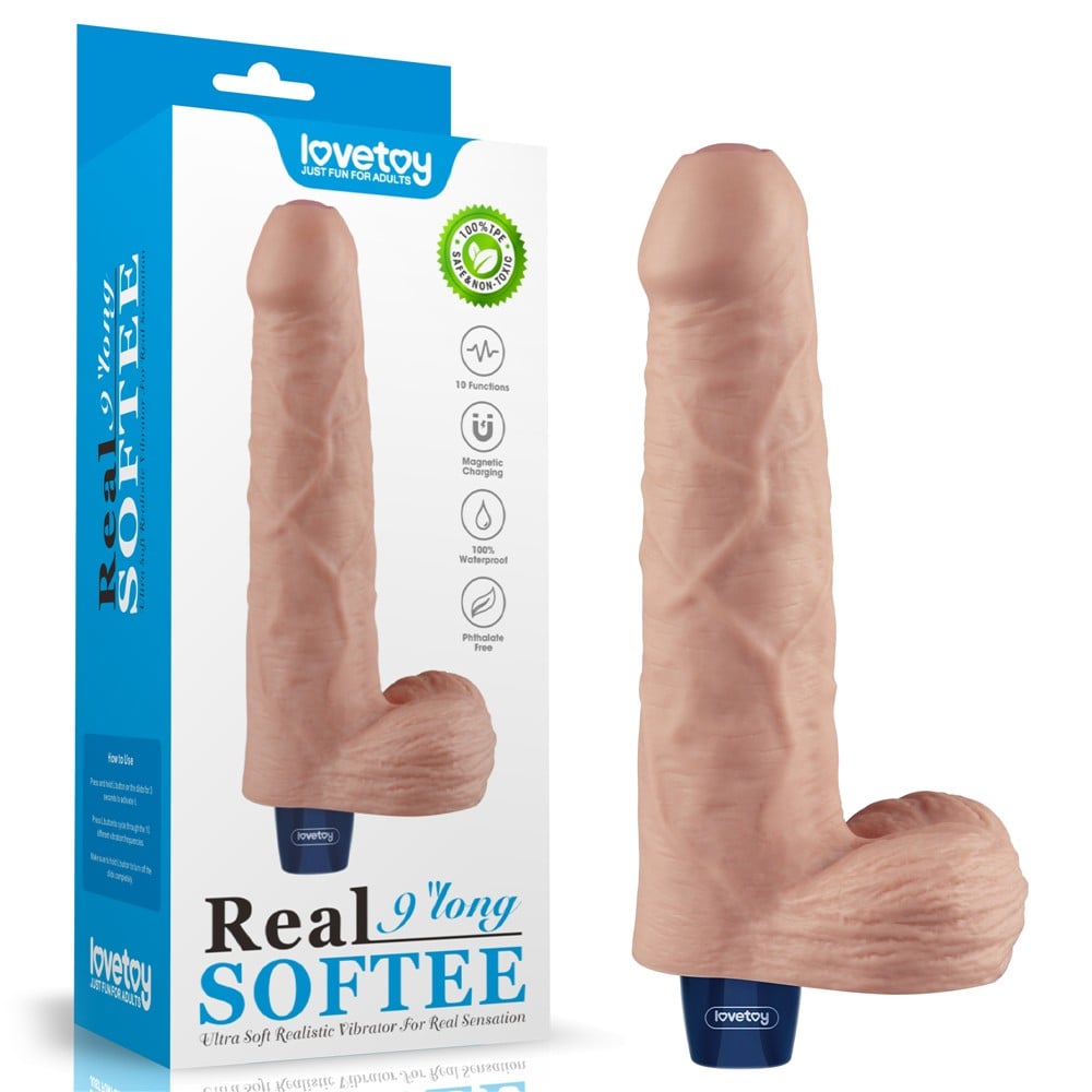 22.6 cm titreşimli şarjlı ten dildo Moonette