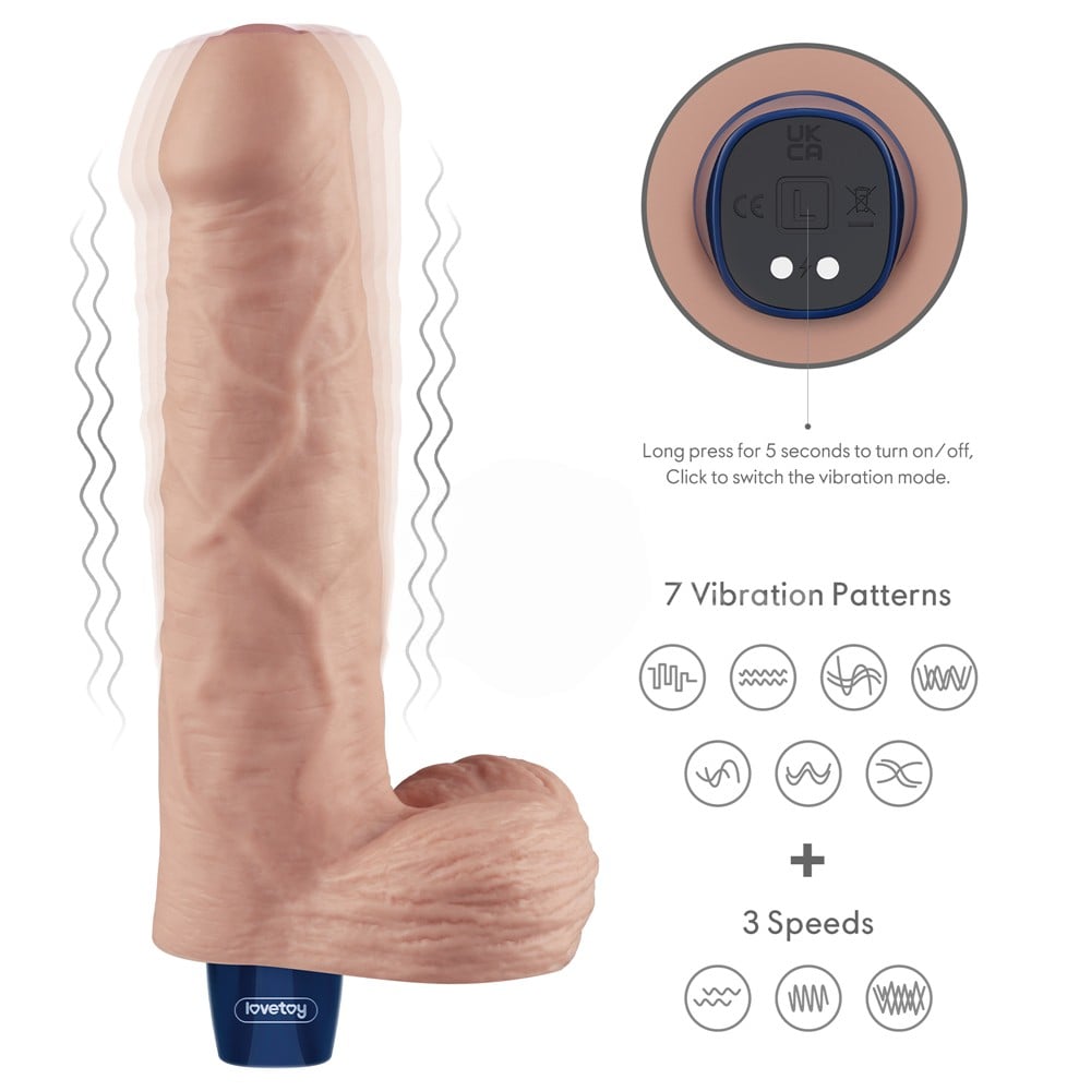 22.6 cm titreşimli şarjlı ten dildo detay çekim Moonette