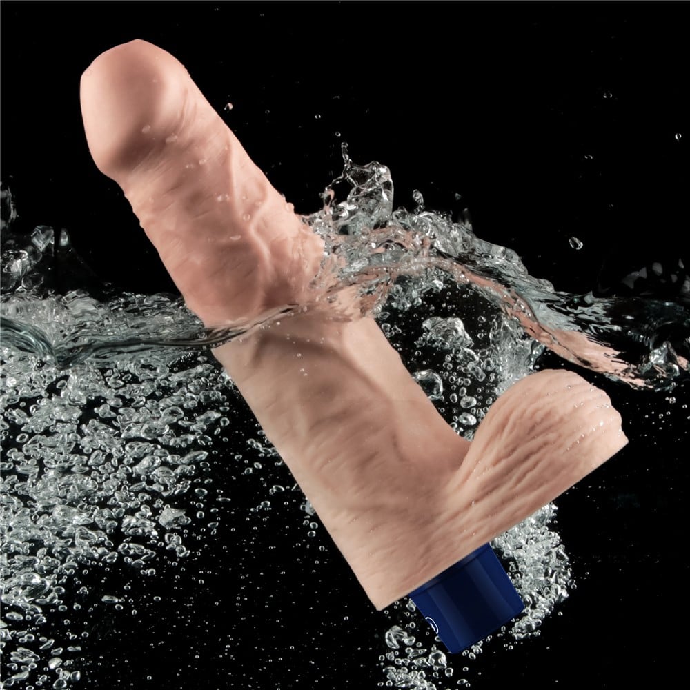 22.6 cm titreşimli şarjlı ten dildo tanıtım görseli Moonette
