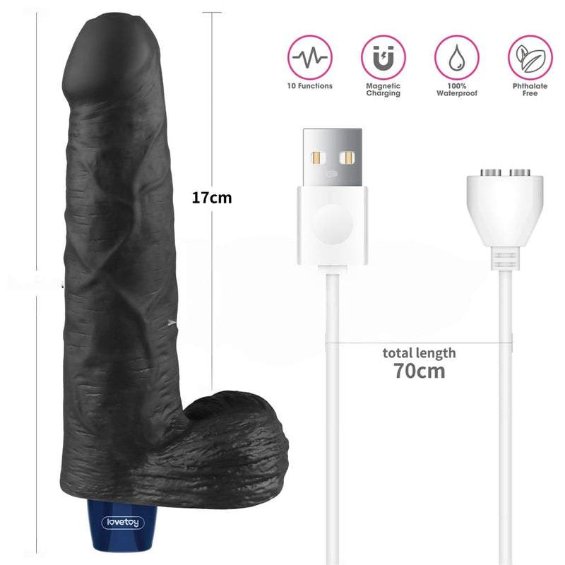 22.6 cm titreşimli şarjlı dildo yan görünüm Moonette