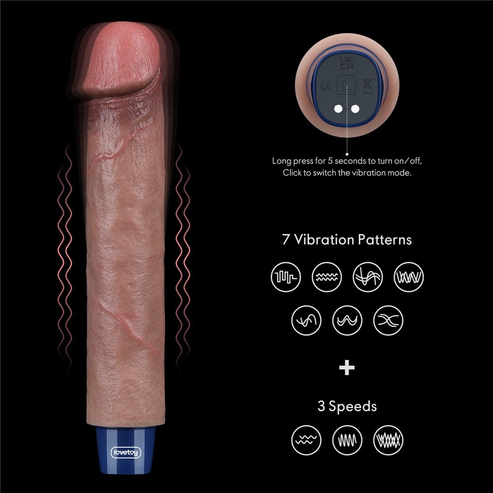 22.8 cm titreşimli şarjlı dildo yakın plan Moonette
