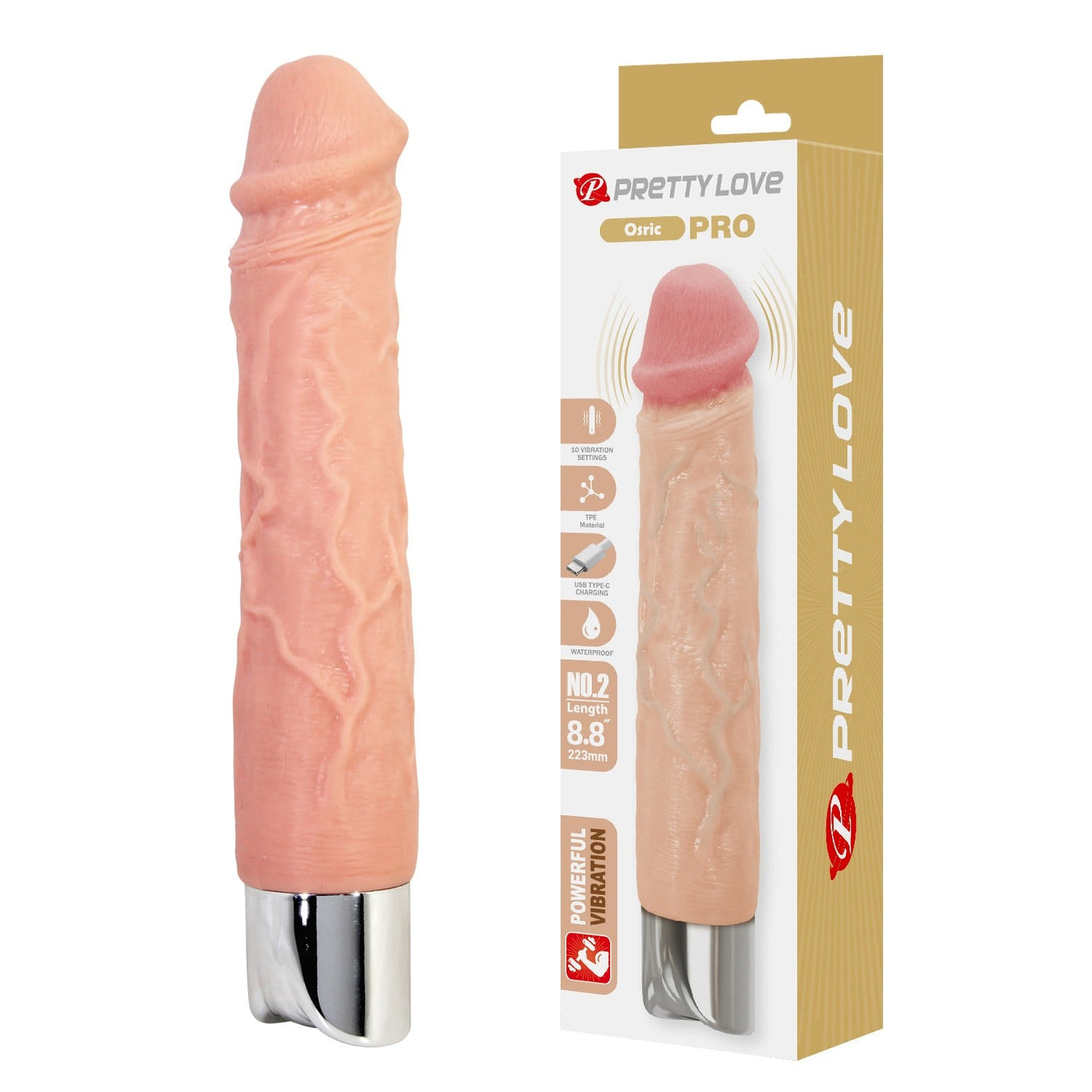 22,3 cm şarjlı usb vibratör Osric Pro Moonette