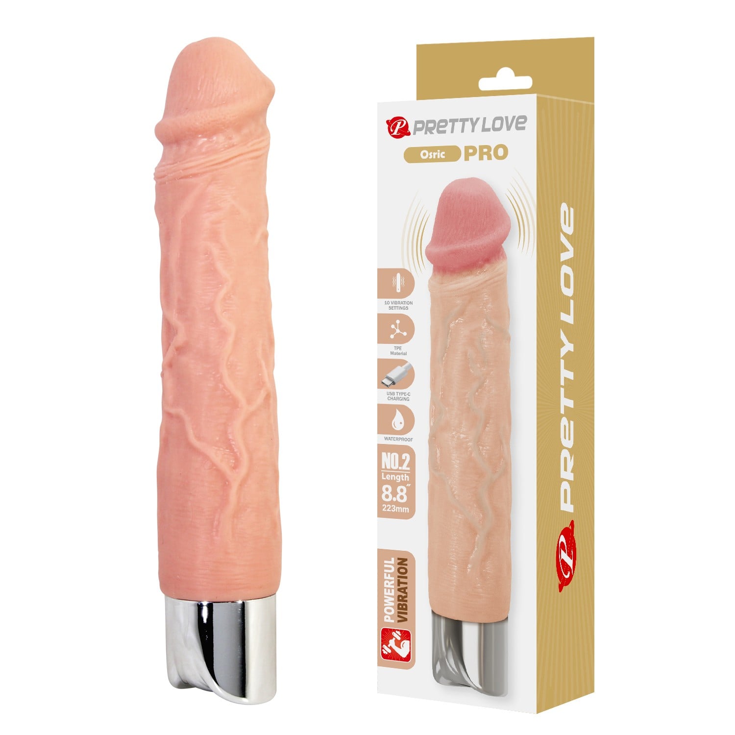 22,3 cm şarjlı usb vibratör Osric Pro Moonette