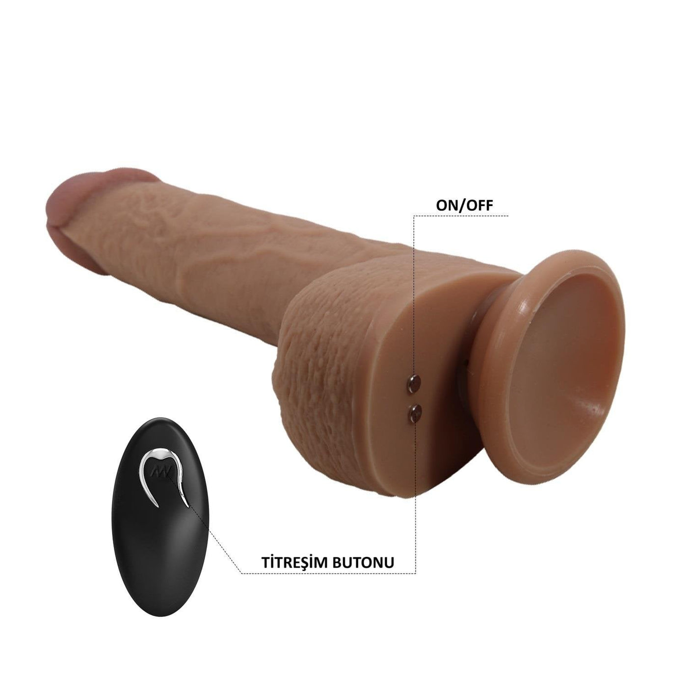 22,5 cm kumandalı şarjlı penis Tommy yakın plan Moonette