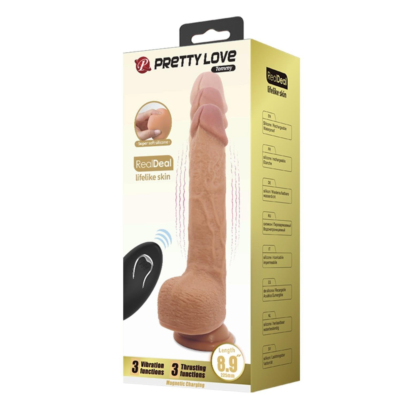22,5 cm kumandalı şarjlı penis Tommy farklı açı Moonette