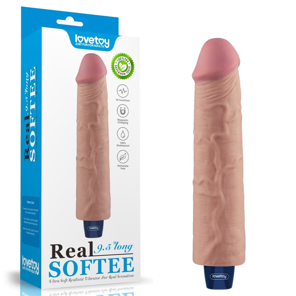 23.7 cm titreşimli şarjlı ten dildo Moonette