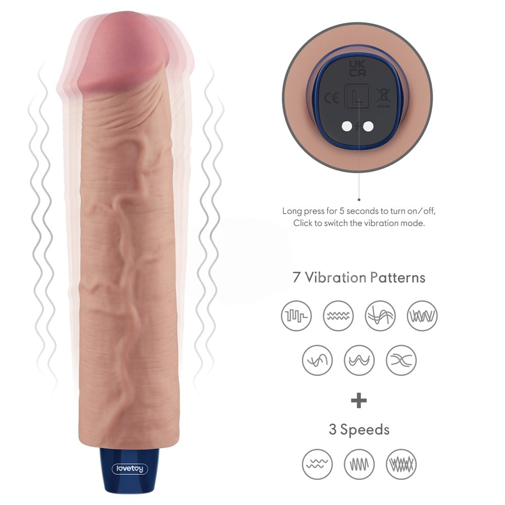 23.7 cm titreşimli şarjlı ten dildo detay çekim Moonette