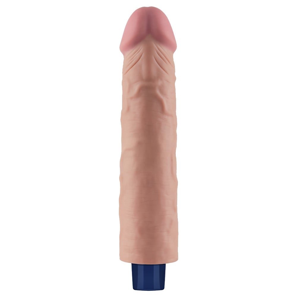 23.7 cm titreşimli şarjlı ten dildo üst görünüm Moonette