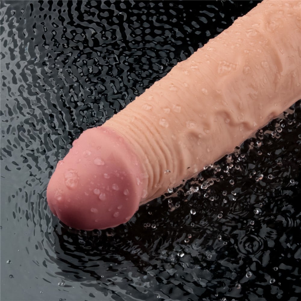 23.7 cm titreşimli şarjlı ten dildo stil çekimi Moonette