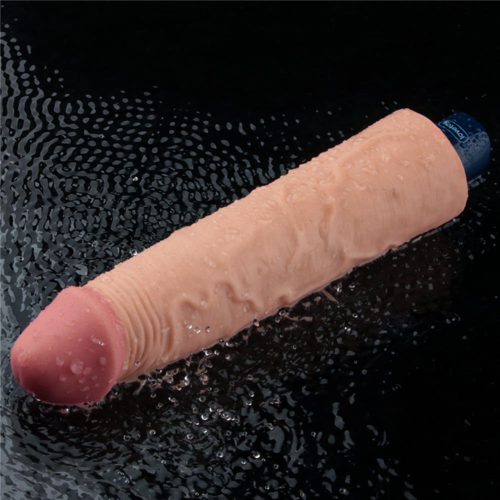 23.7 cm titreşimli şarjlı ten dildo tam görünüm Moonette