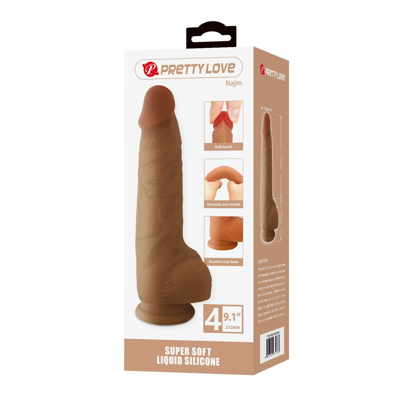 23,2 cm silikon dildo Najm üst görünüm Moonette