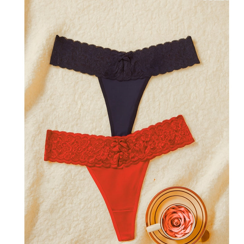 Moonette Kadın 2'li Dantelli Seksi Tanga TG270053