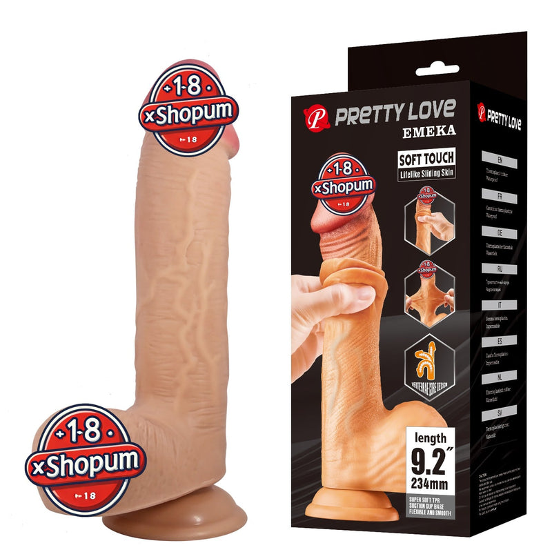 23,4 cm Çift Katmanlı Gerçekçi Dildo Penis - Emeka