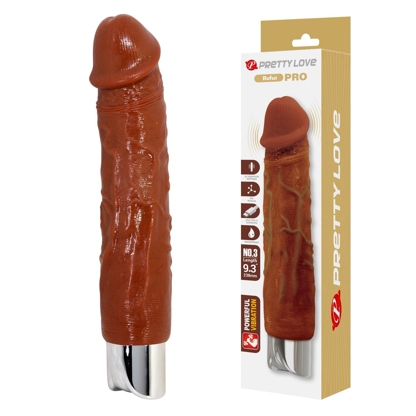 23,8 cm şarjlı usb vibratör Rufus Pro Moonette
