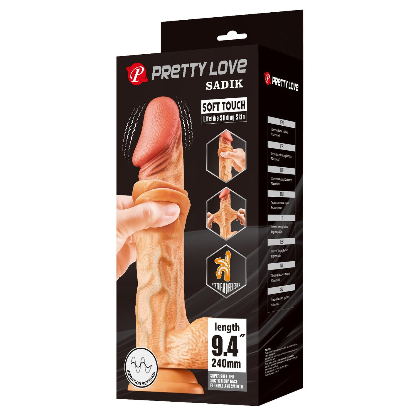 24 cm titreşimli dildo Sadik ambalaj görünümü Moonette