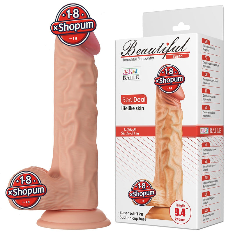 24 cm Realistik Vantuzlu Dildo Penis - Buraq