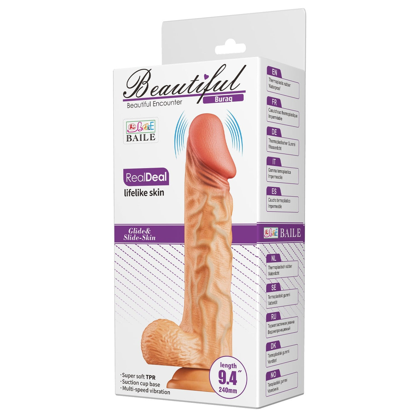24 cm titreşimli vantuzlu dildo Buraq iç detay Moonette