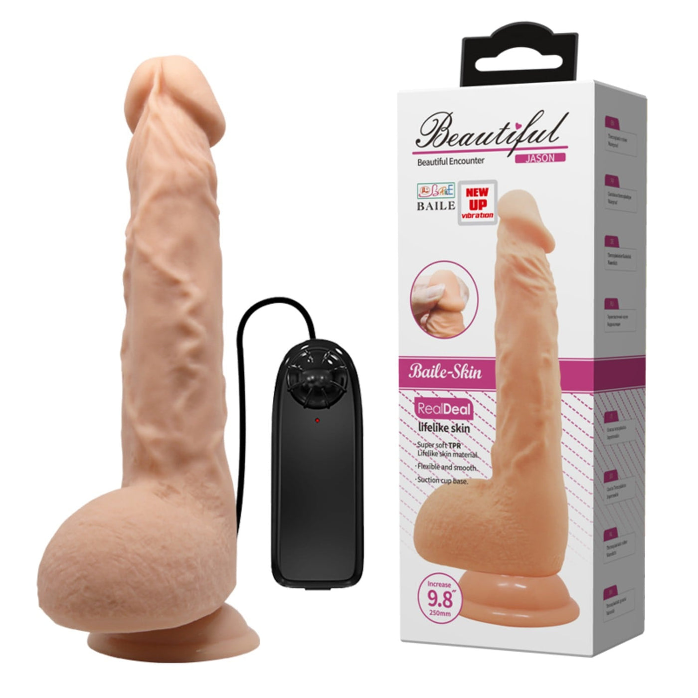 24 cm titreşimli vantuzlu dildo Jason Moonette