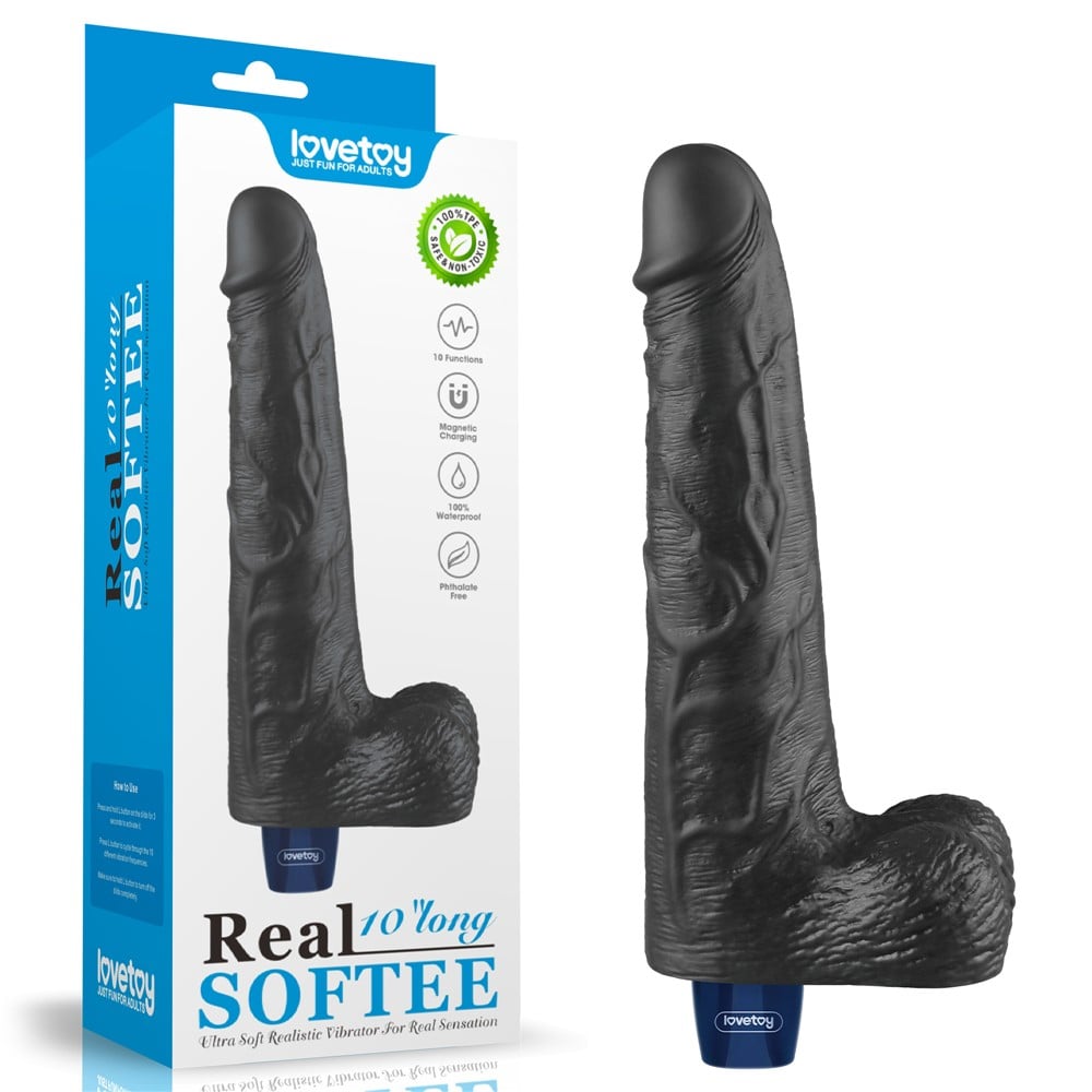 25.3 cm titreşimli şarjlı dildo Moonette