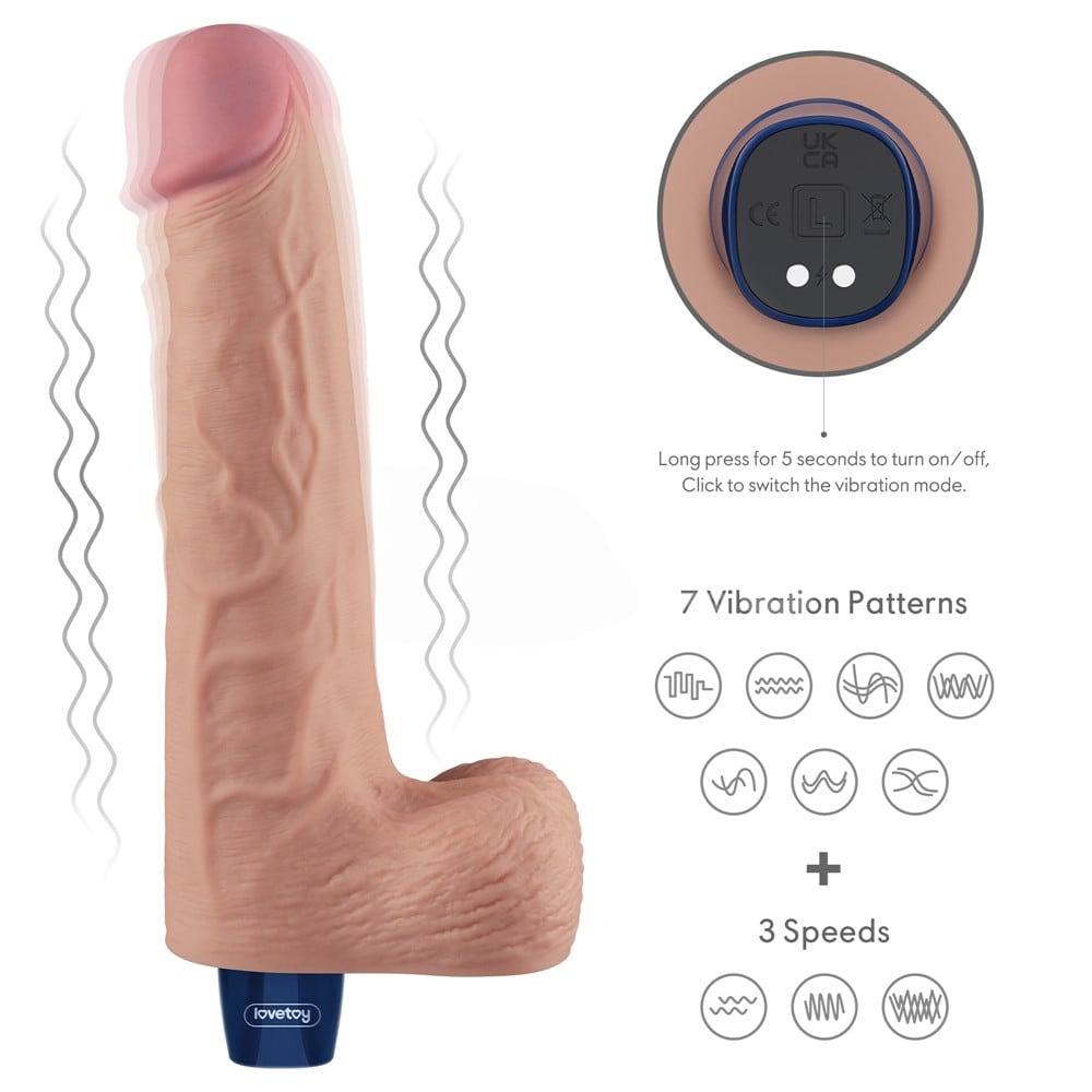 25.3 cm titreşimli şarjlı ten dildo detay çekim Moonette