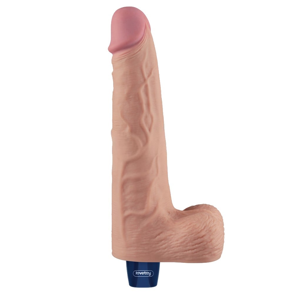 25.3 cm titreşimli şarjlı ten dildo arka görünüm Moonette