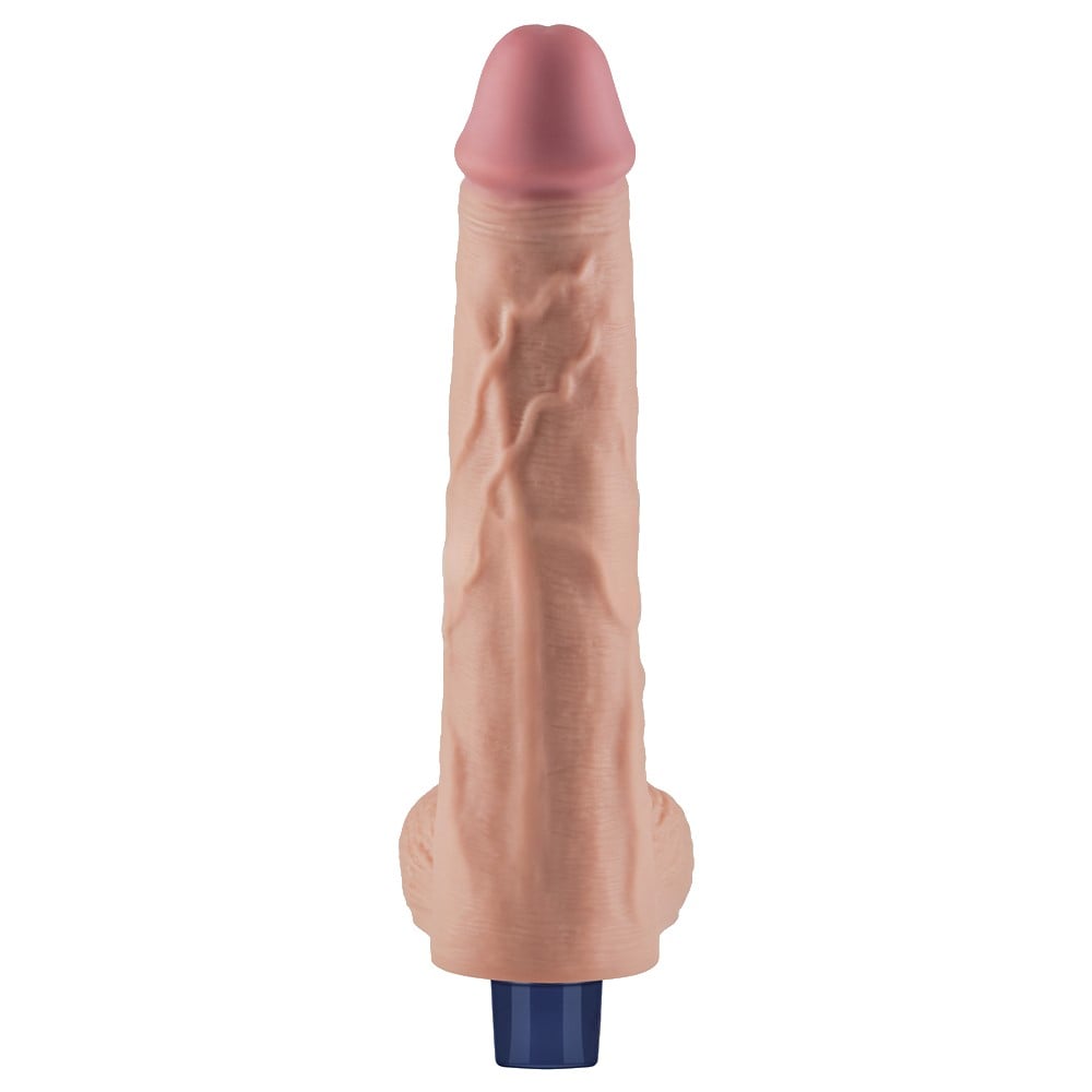 25.3 cm titreşimli şarjlı ten dildo ambalaj görünümü Moonette