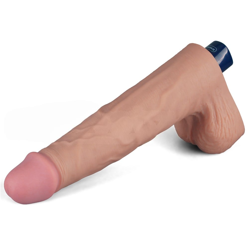 25.3 cm titreşimli şarjlı ten dildo alt görünüm Moonette