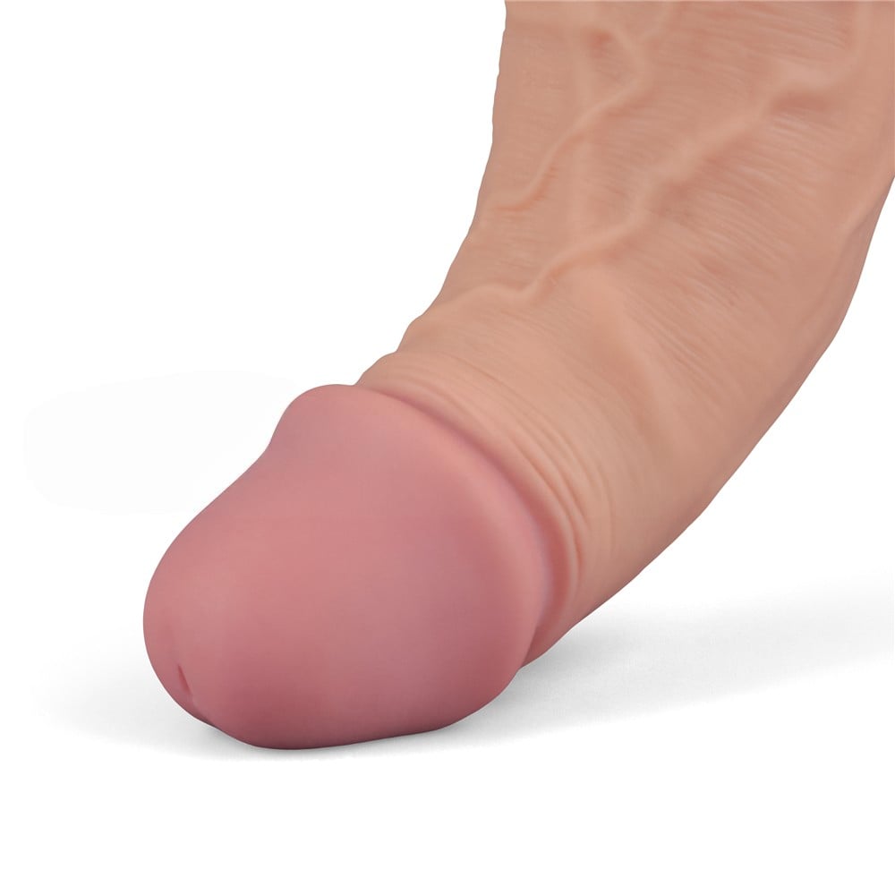 25.3 cm titreşimli şarjlı ten dildo iç detay Moonette