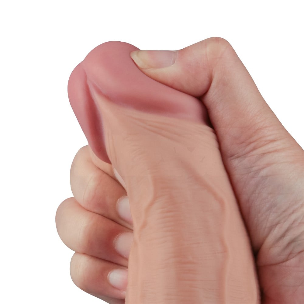 25.3 cm titreşimli şarjlı ten dildo kombin görseli Moonette