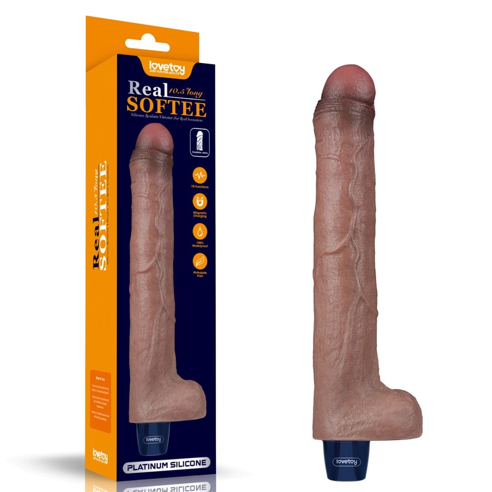 26.5 cm titreşimli şarjlı dildo Moonette