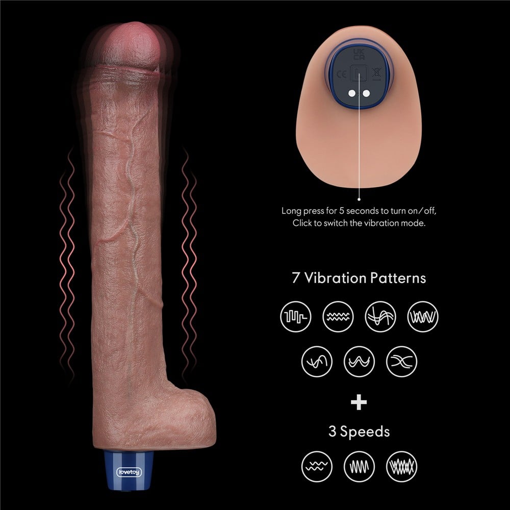26.5 cm titreşimli şarjlı dildo arka görünüm Moonette