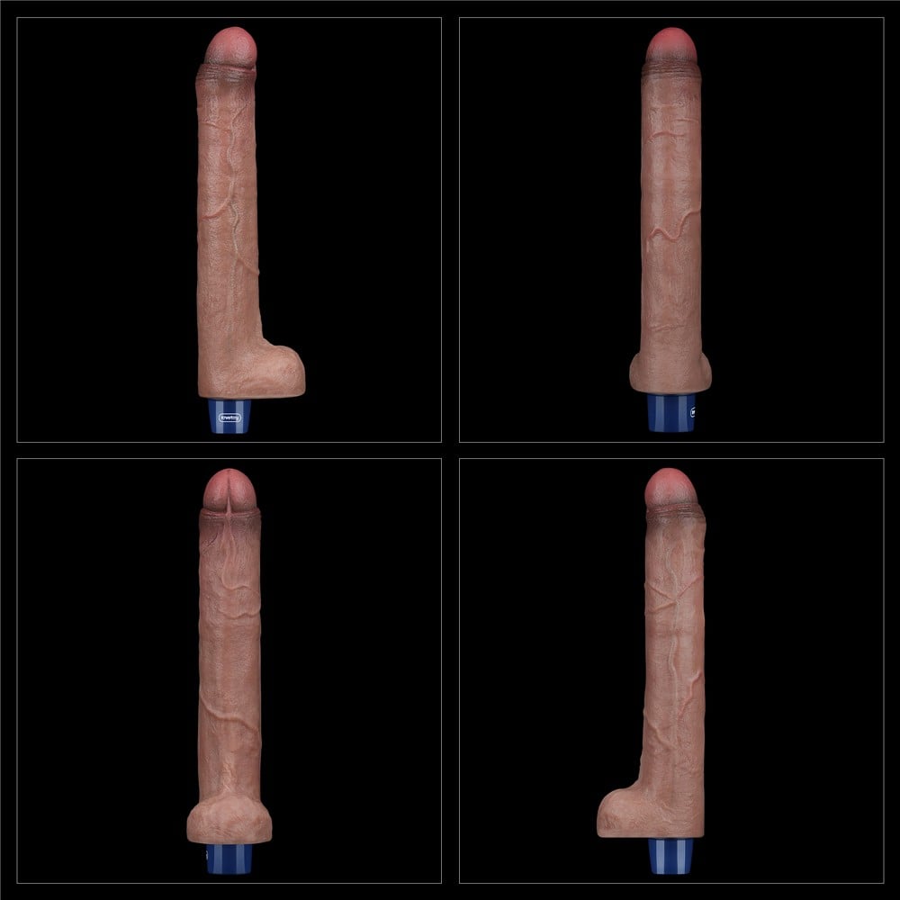 26.5 cm titreşimli şarjlı dildo yan görünüm promo Moonette