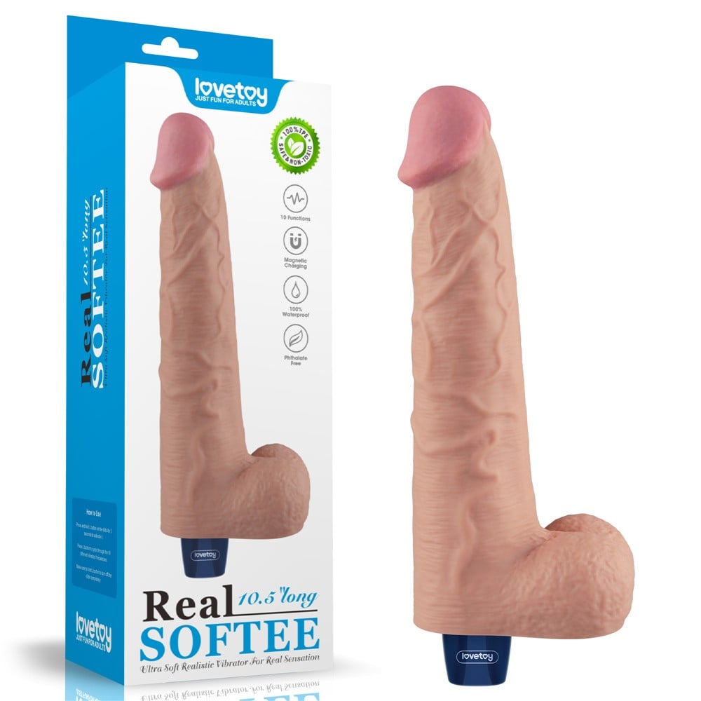 27.2 cm titreşimli şarjlı ten dildo Moonette