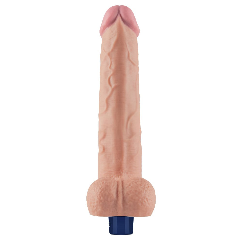 27.2 cm titreşimli şarjlı ten dildo üst görünüm Moonette