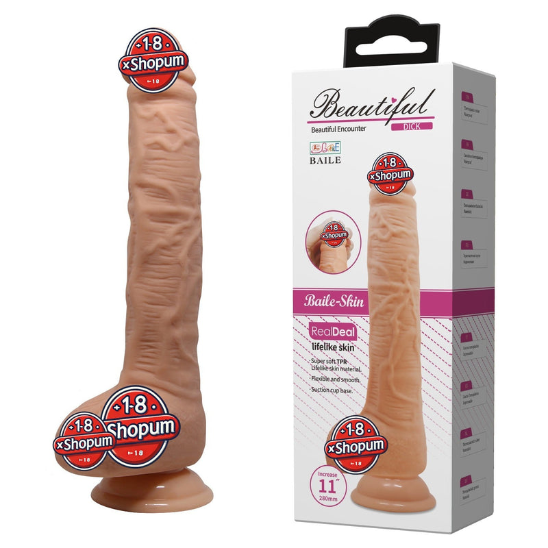 28 cm Büyük Boy Realistik Vantuzlu Dildo Penis - Dick