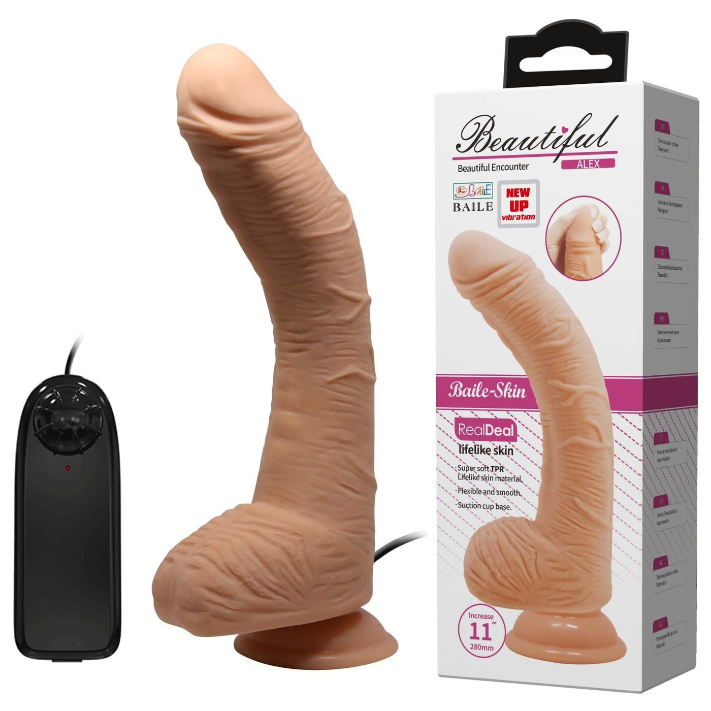 28 cm titreşimli dildo Alex Moonette