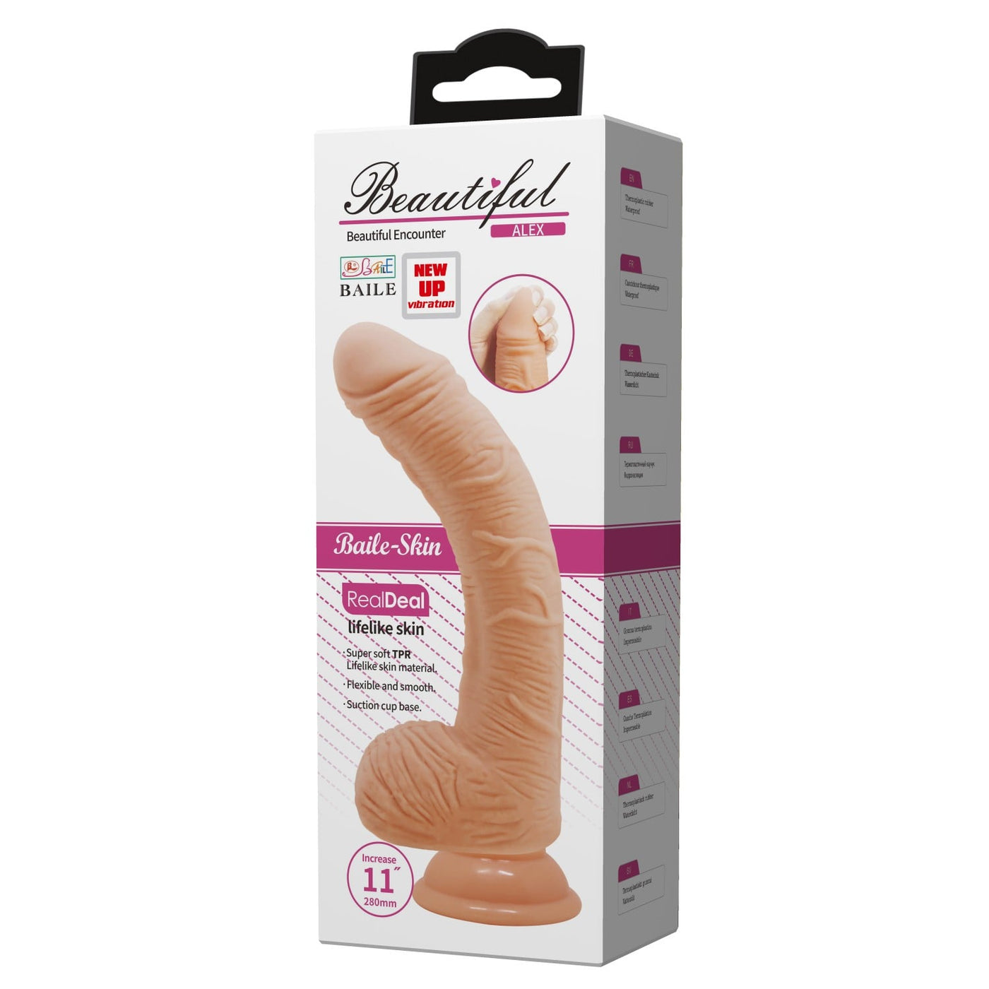 28 cm titreşimli dildo Alex ambalaj görünümü Moonette