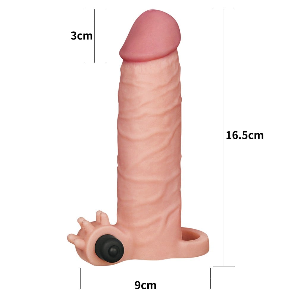 3 cm titreşimli ten penis kılıfı arka görünüm Moonette