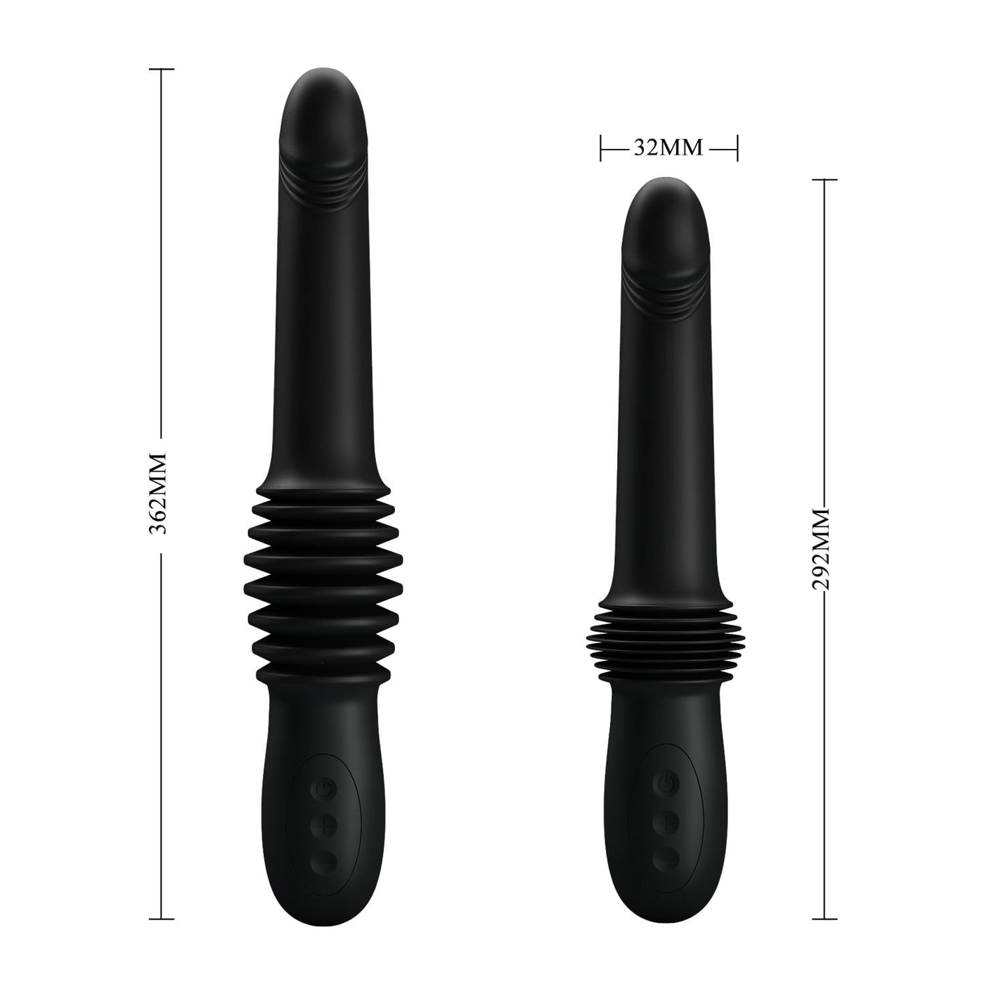 şarjlı usb siyah vibratör Geri Hareketli alt görünüm Moonette