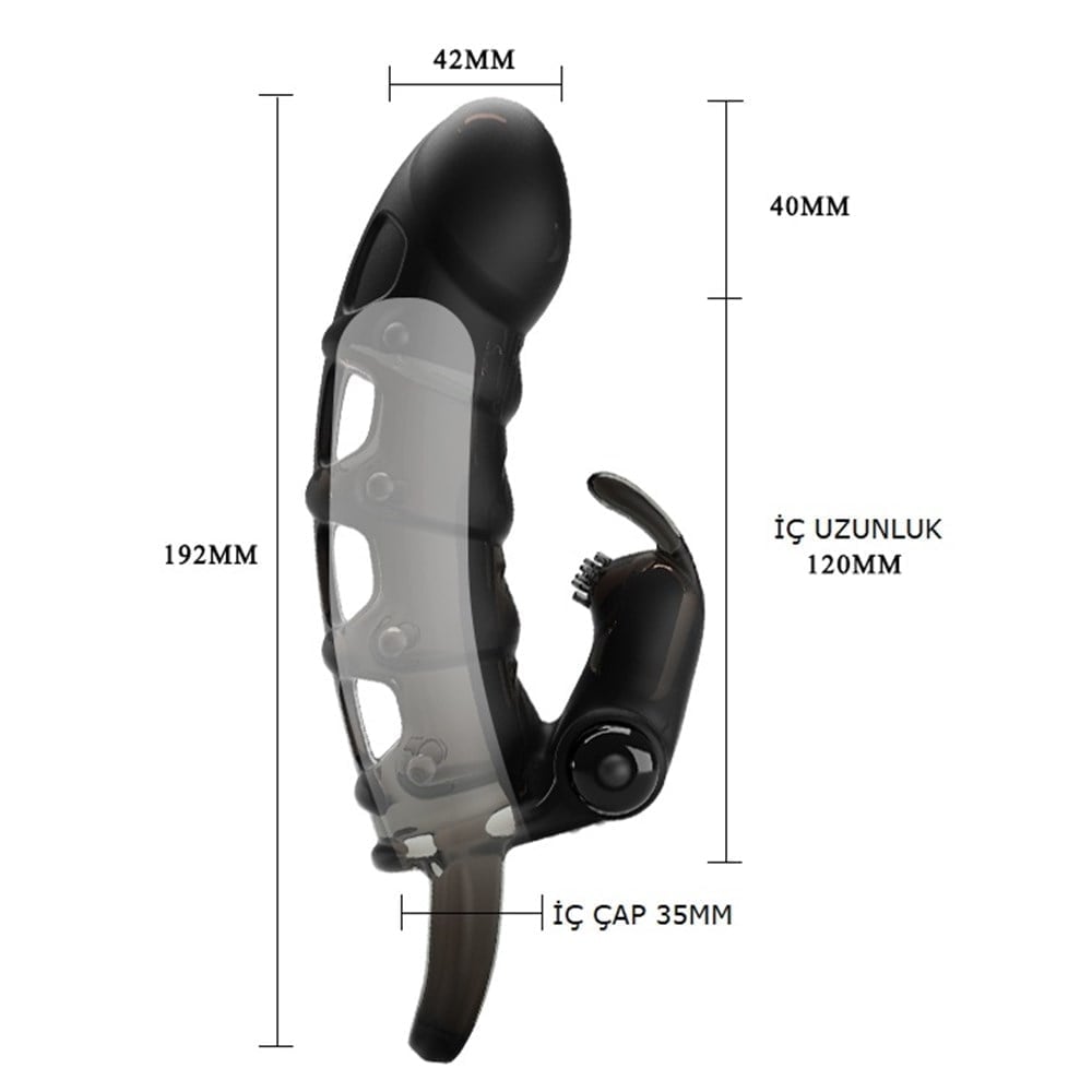4 cm titreşimli penis kılıfı üst görünüm Moonette