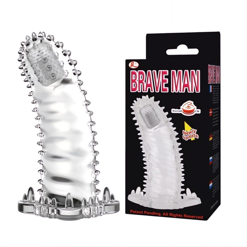 4 cm Uzatmalı Eğik Titreşimli Şeffaf Penis Kılıfı
