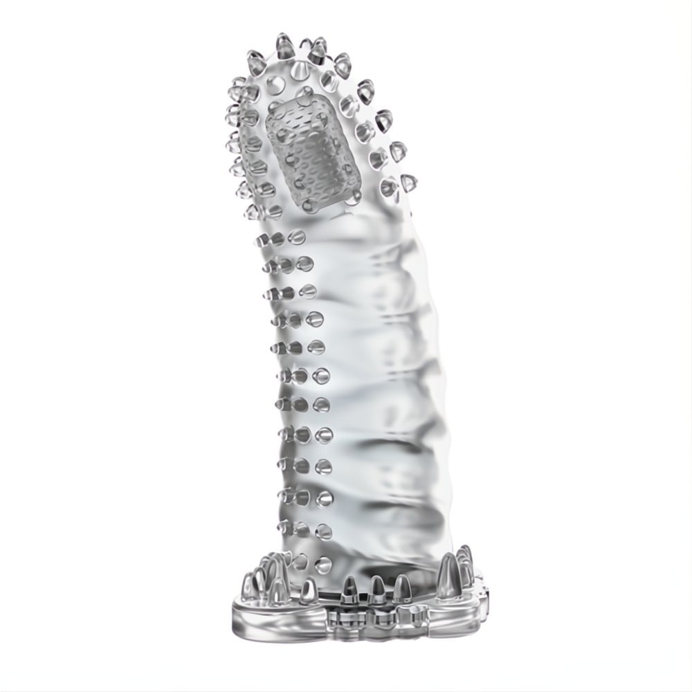 4 cm titreşimli şeffaf penis kılıfı detay çekim Moonette