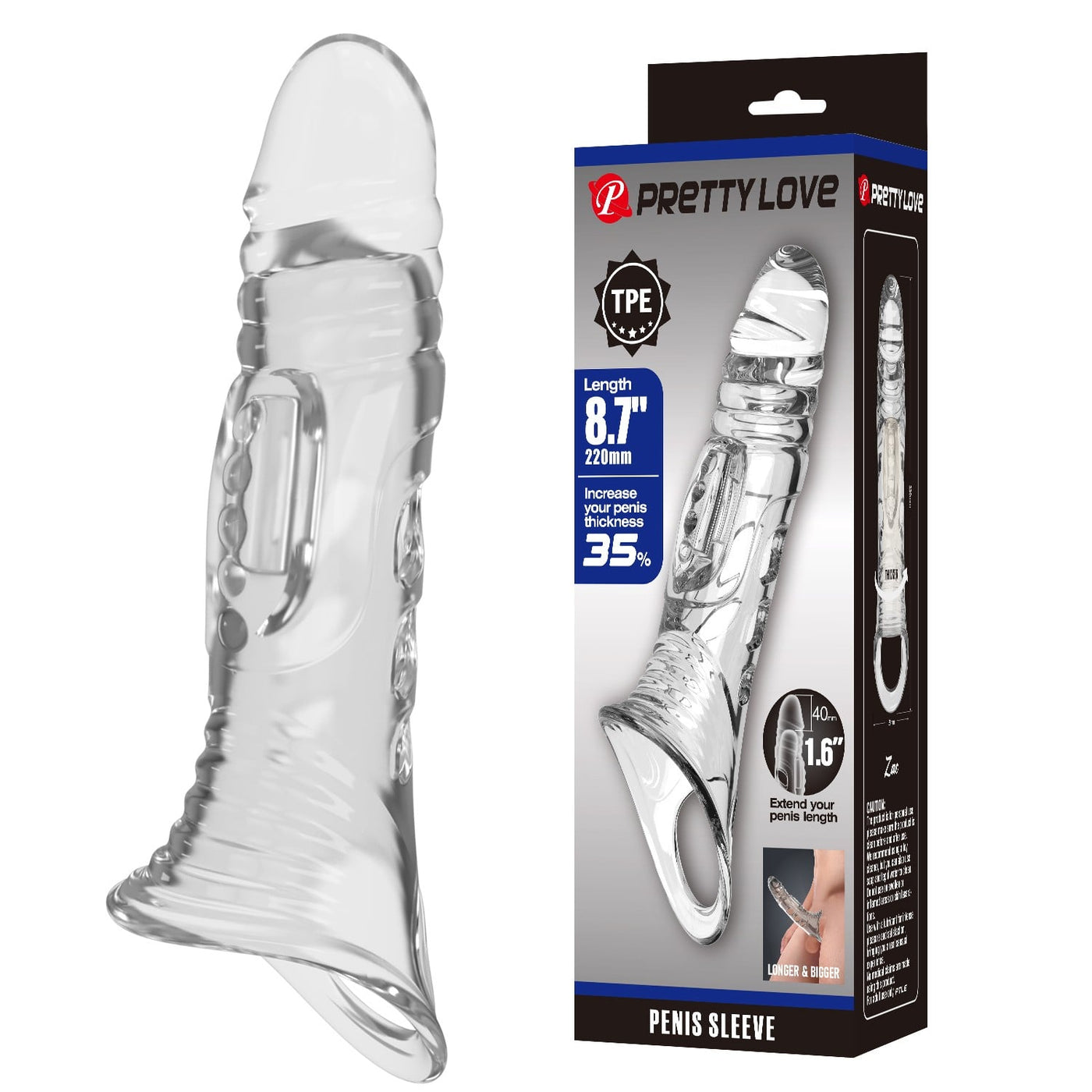 4 cm halkalı penis kılıfı Crystal Moonette