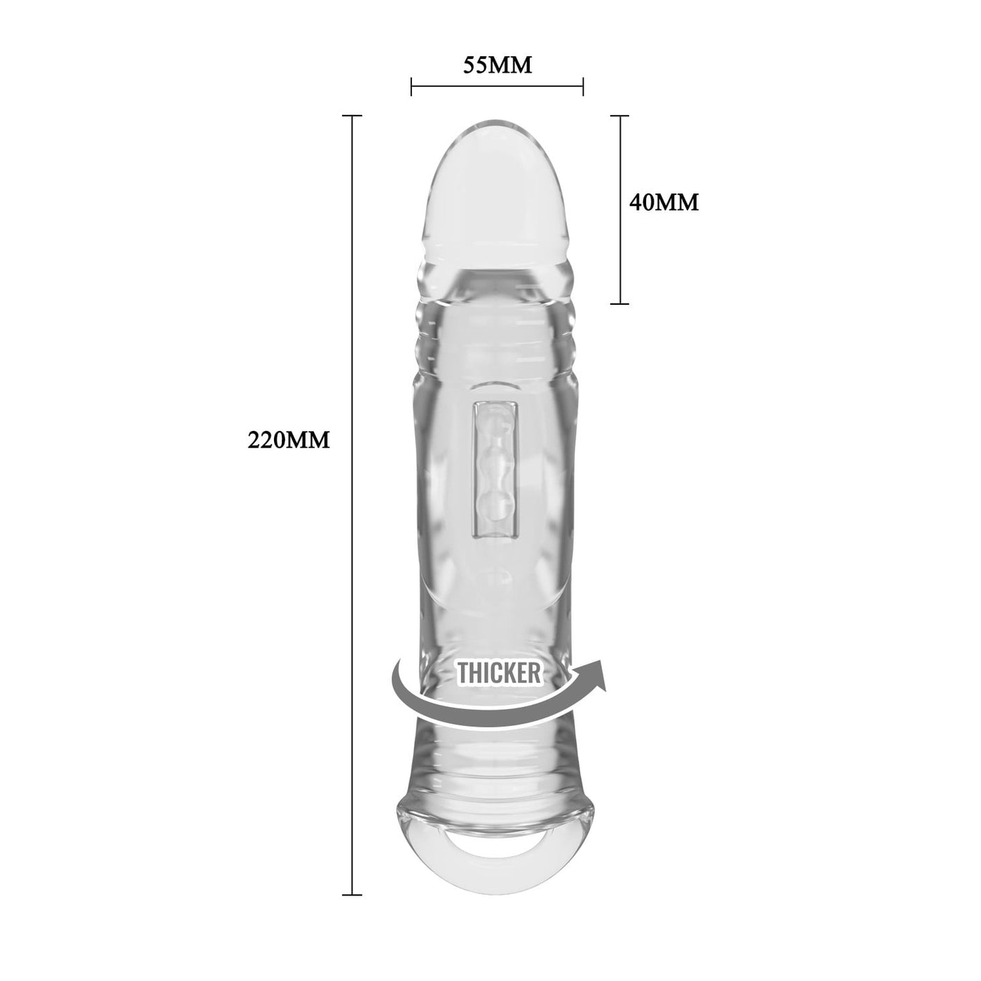 4 cm halkalı penis kılıfı Crystal üst görünüm Moonette