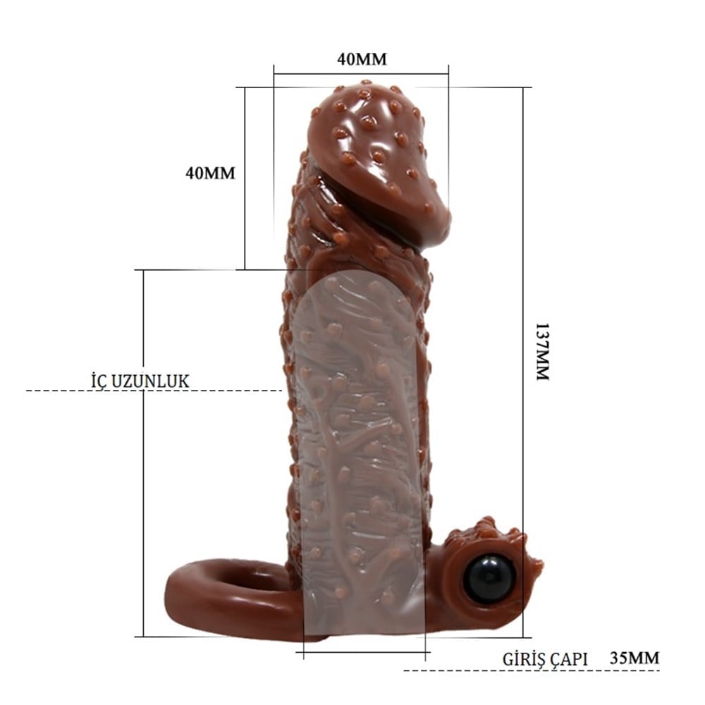 4 cm titreşimli tırtıklı penis kılıfı farklı açı Moonette
