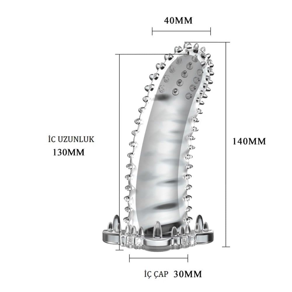 şeffaf tırtıklı penis kılıfı farklı açı Moonette