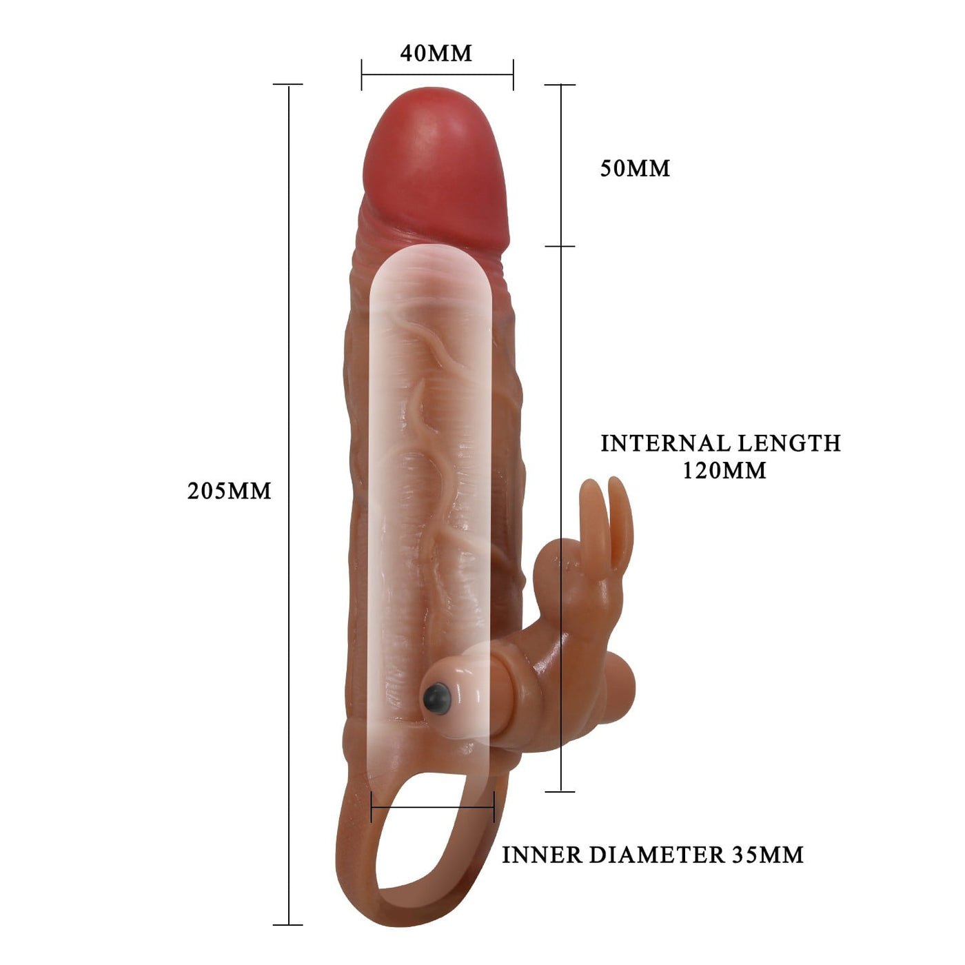 5 cm titreşimli penis kılıfı üst görünüm Moonette