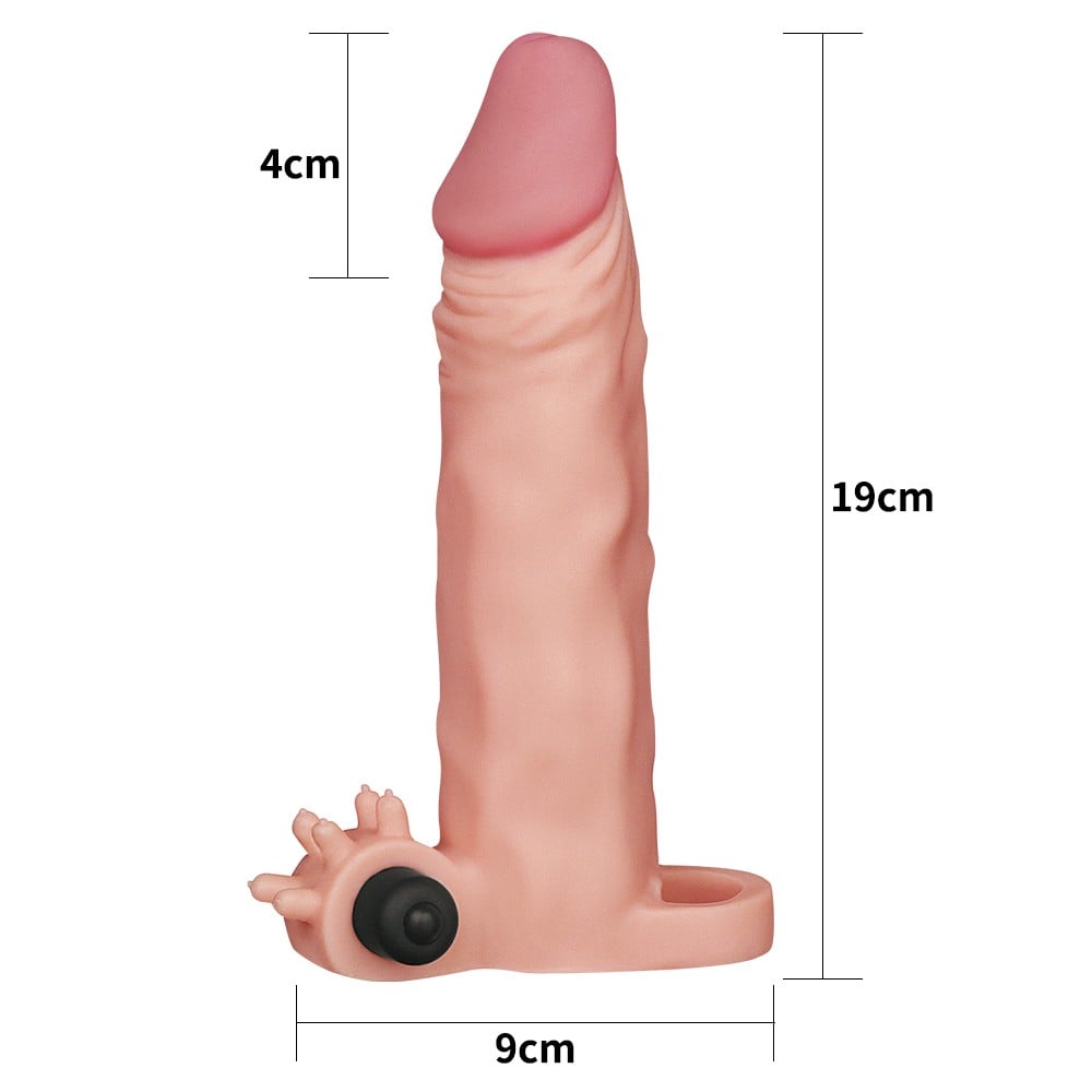 4 cm titreşimli ten penis kılıfı TENDER arka görünüm Moonette