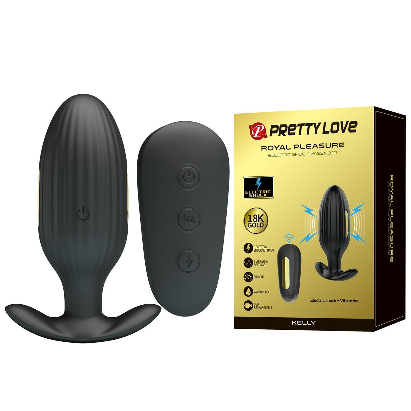 kumandalı şarjlı altın anal plug Kelly Moonette