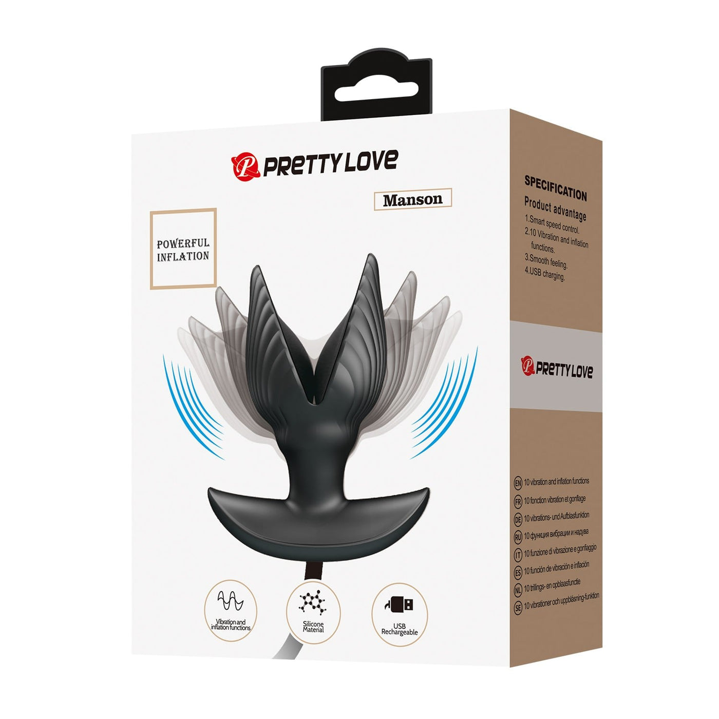 9,6 cm silikon titreşimli şarjlı anal plug alt görünüm Moonette